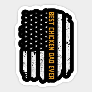 Best Chicken Dad Ever American Flag Father's Day Gift Sticker